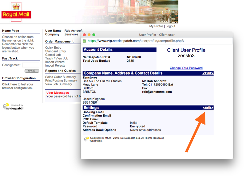 NetDespatch disable booking confirmation emails 02