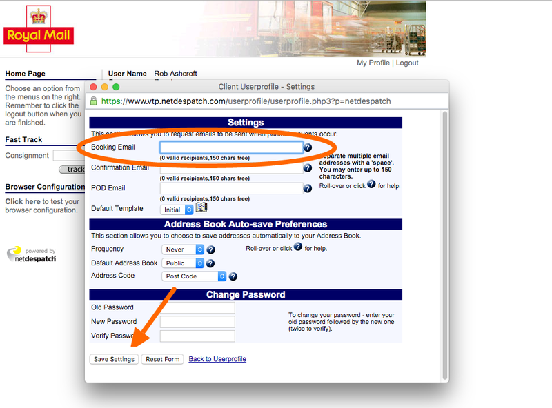 NetDespatch disable booking confirmation emails 03